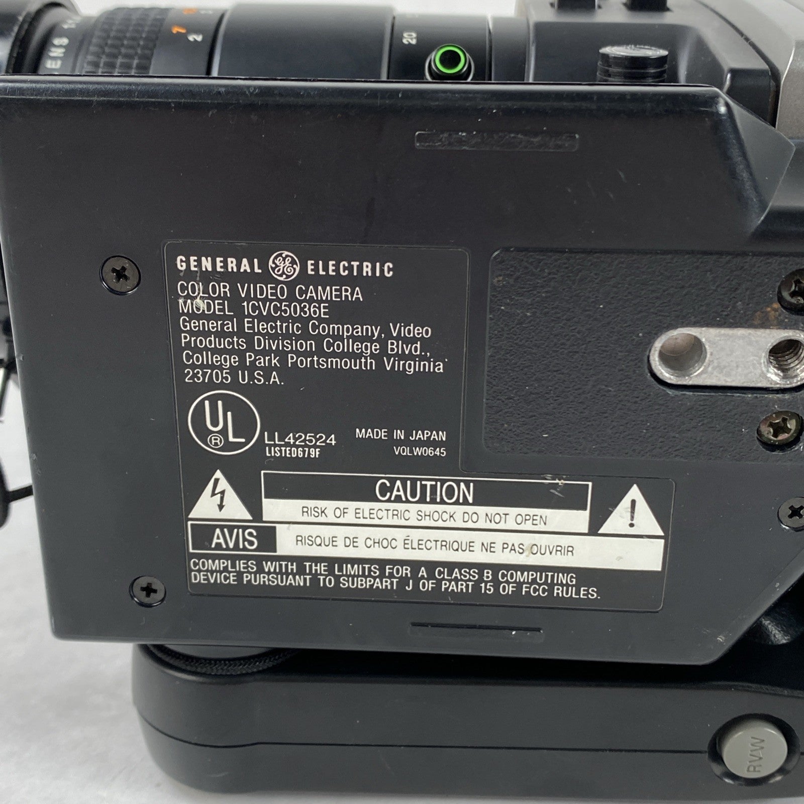 General Electric 1CVC5036E Newvicon Auto Focus Un tested11