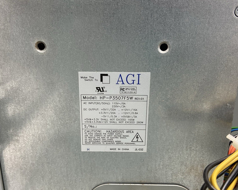 Chenbro PC61169 Mid Tower Case AGI HP-P3507F5W 350W PSU