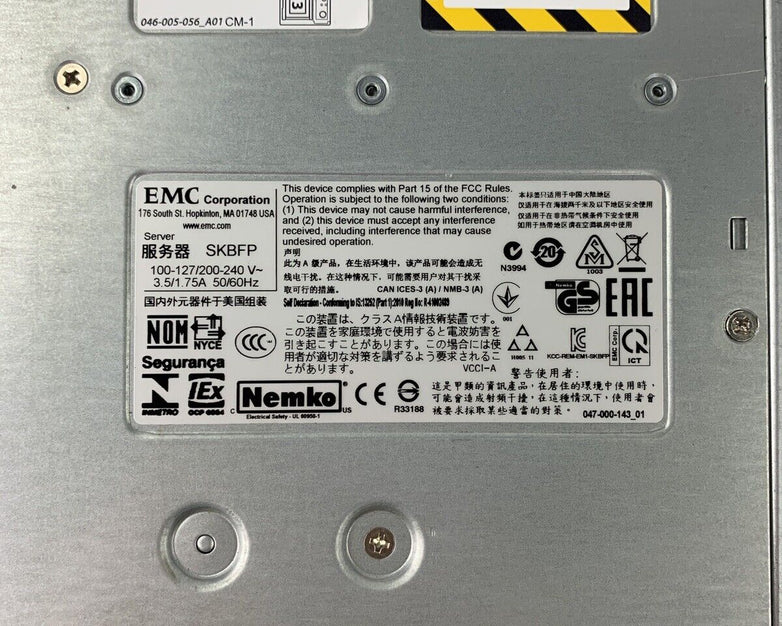 EMC SKBFP RSA Network Appliance Intel Xeon E3-1225 3.10 GHz 8GB RAM No OS No HDD