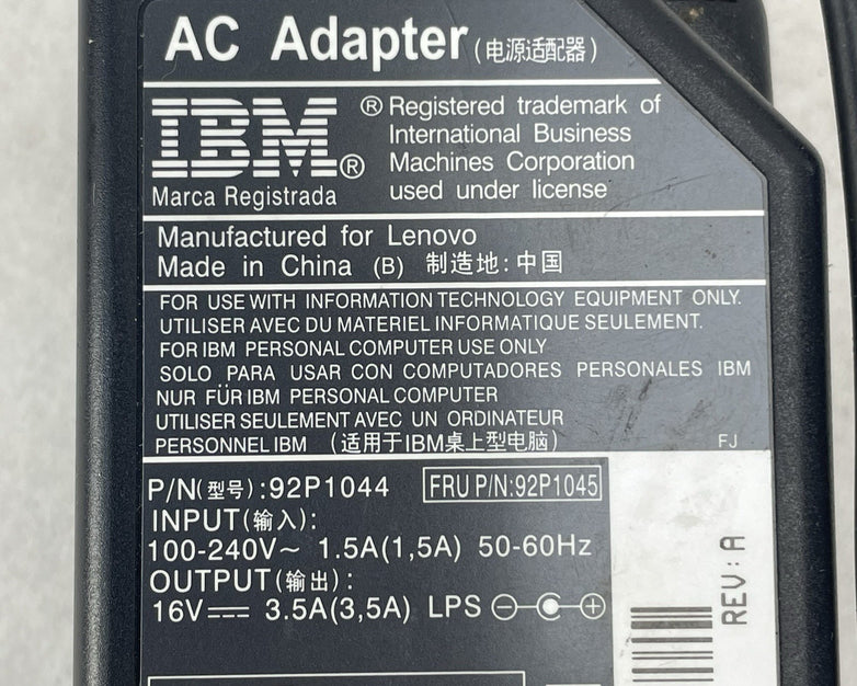 IBM Lenovo 92P1044 92P1045 AC Power Adapter 16V