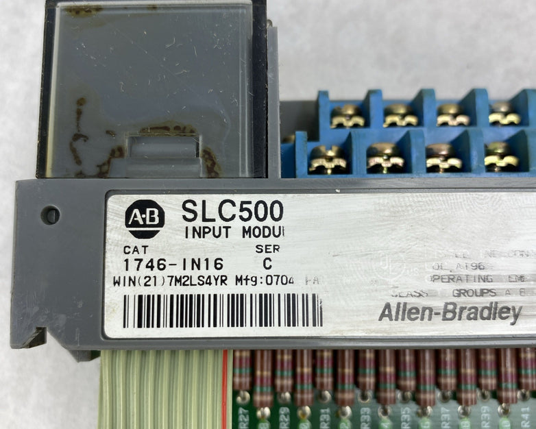 Allen-Bradley SLC500 Input Module 1746-IN16 Ser. C - Untested And Missing Cover