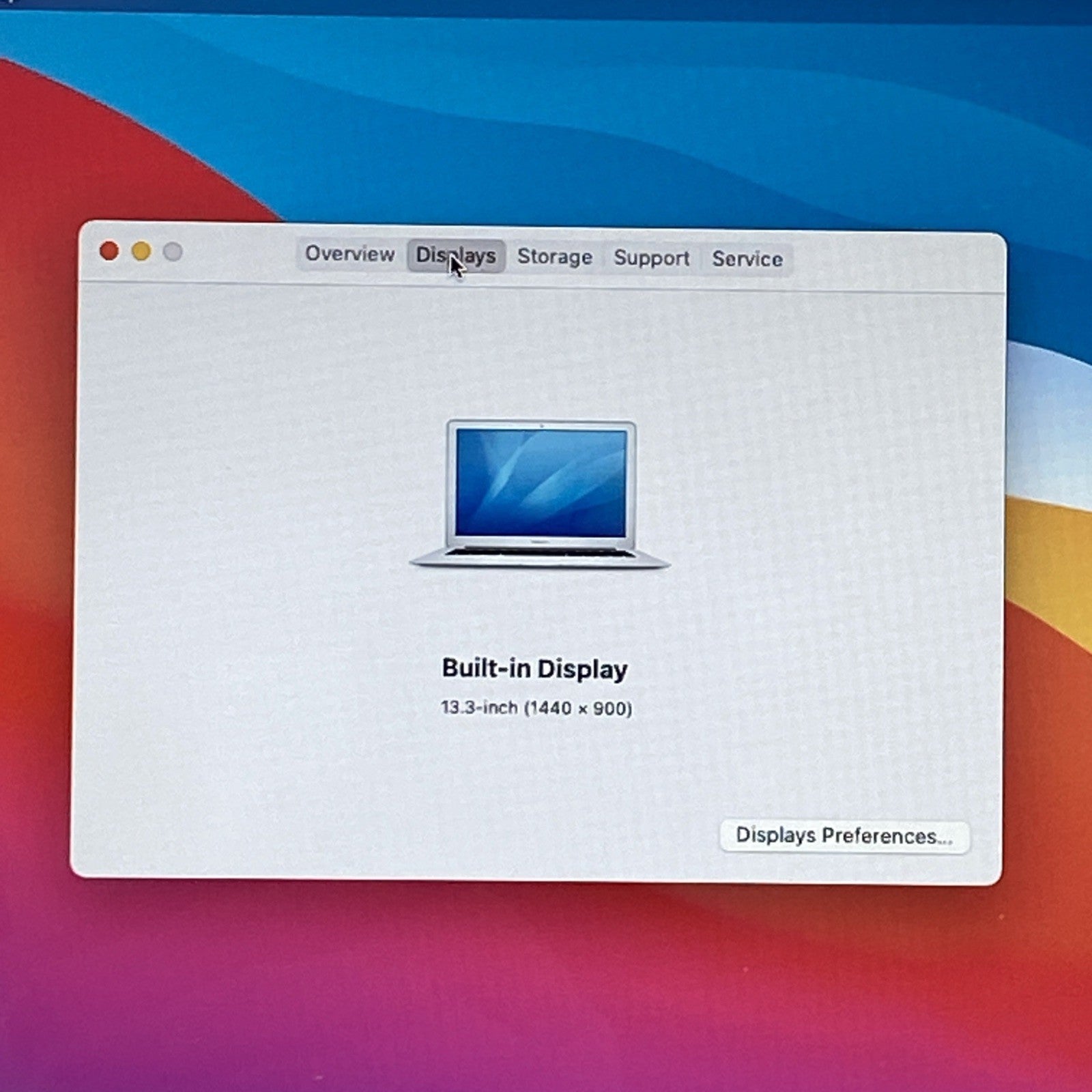 Apple MacBook Air A1466 2013 13" 1.3GHz i5 8GB RAM 120GB SSD os11.7.1 596 Cycles