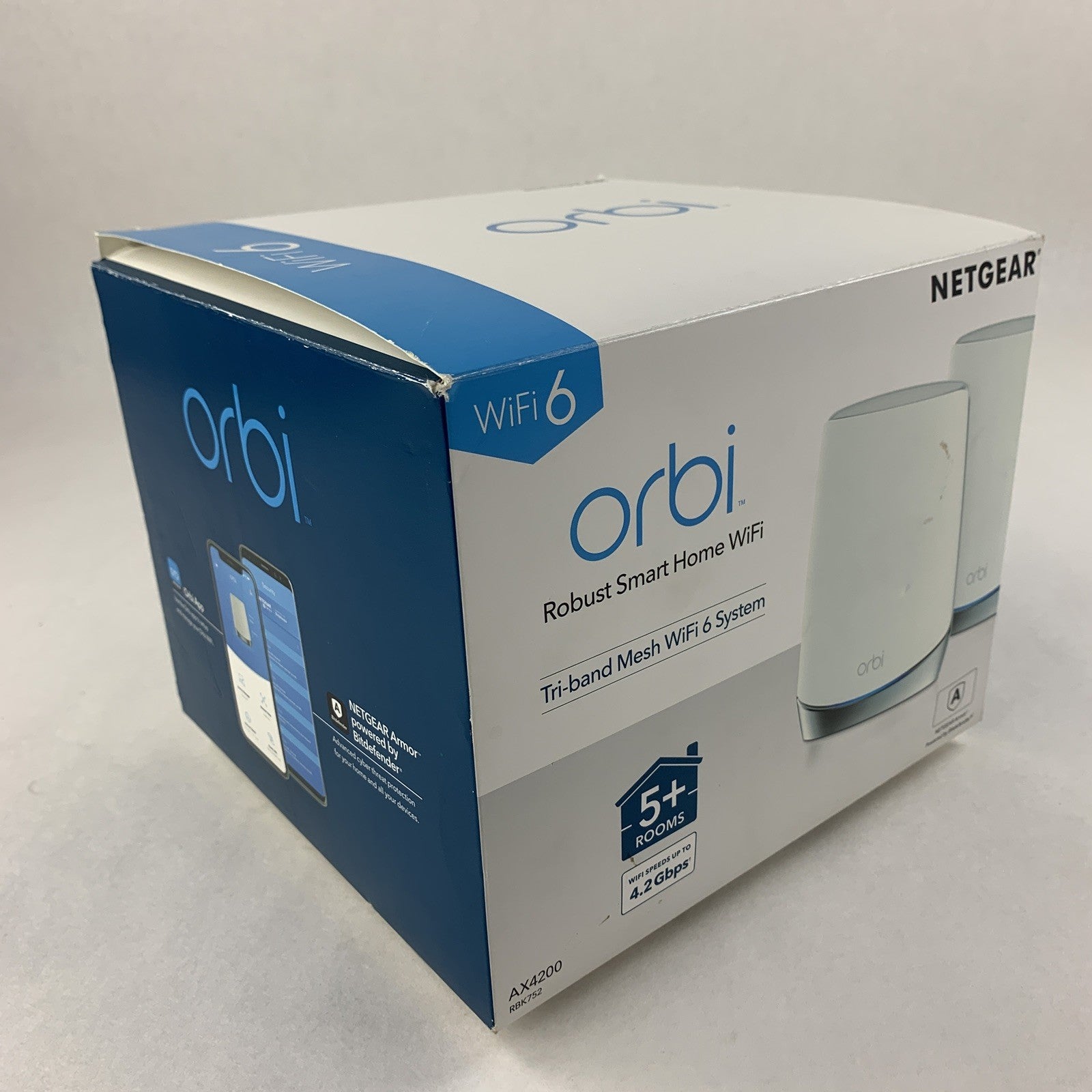 Netgear AX4200 RBK752 Tri-Band Mesh Wi-Fi 6 System White Satellite Router Combo