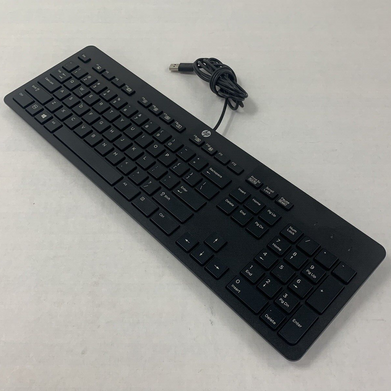 HP PH0U Slim USB Wired US Black Desktop Keyboard with Numpad