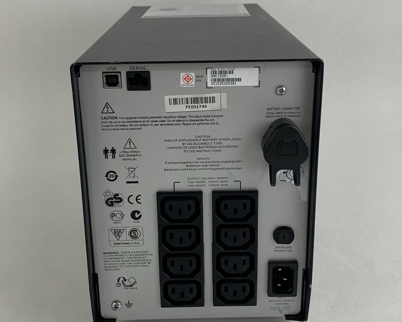 APC SMC1500I Smart UPS 1500VA 900W Tower UPS Tested No Batteries
