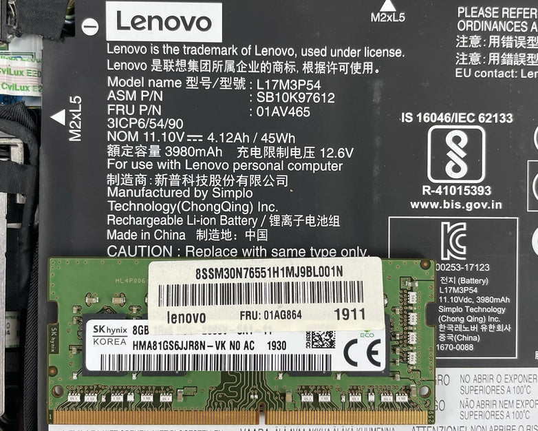 Lenovo ThinkPad L490 14" i5-8250U 1.60 GHz 8 GB RAM No SSD/OS -  Bad Corner
