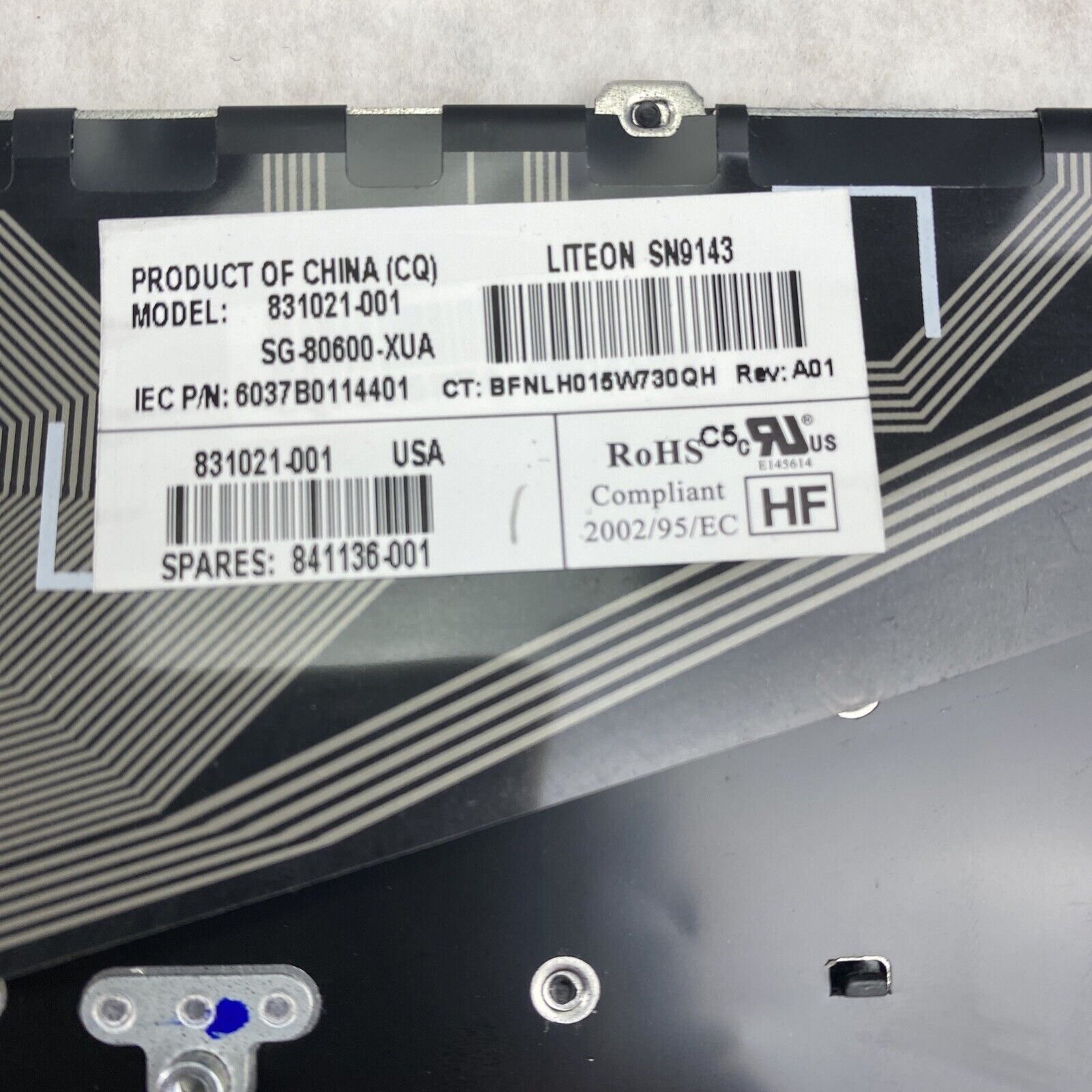 HP 831021-001 ProBook 15.6" 650 G2 Laptop USA Keyboard