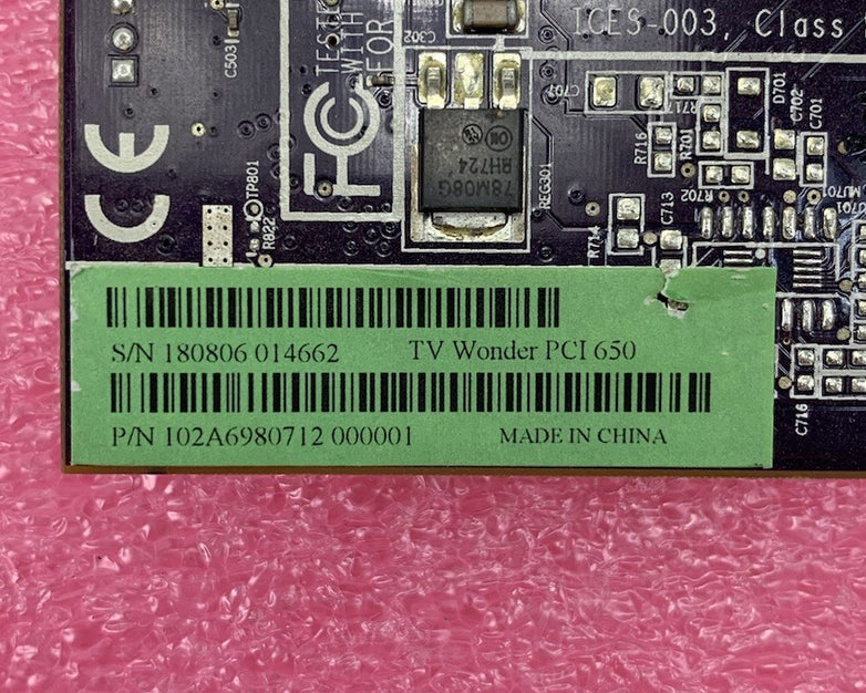 ATI Samsung TECC1149FG01A TV Wonder PCI Video Card