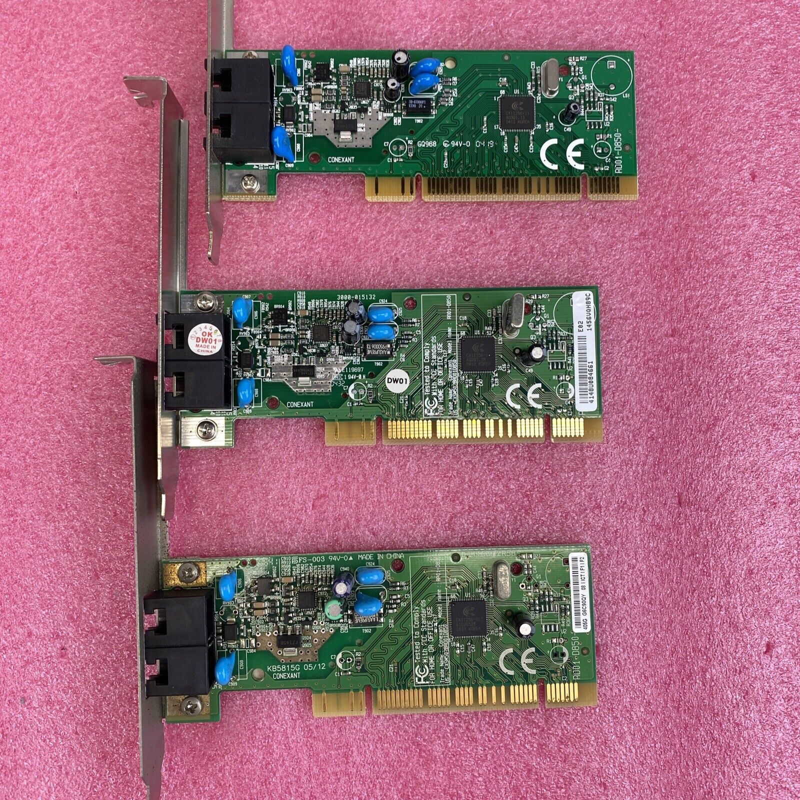 Anatel RD01-D850 Conexant 56k data fax modem PCI cards Lot of 3