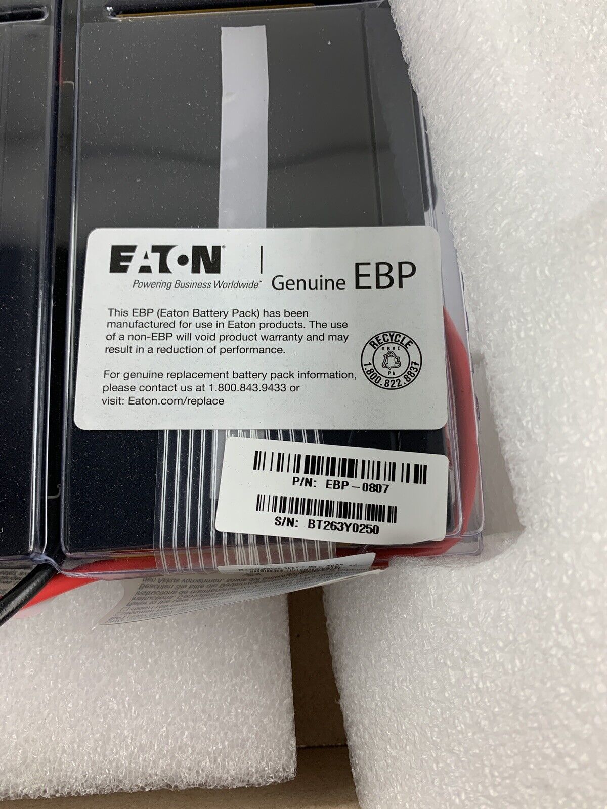 Eaton EBP-0807 Replacement Battery Pack Old Stock MFG 02/2024 Recharge 12/2024