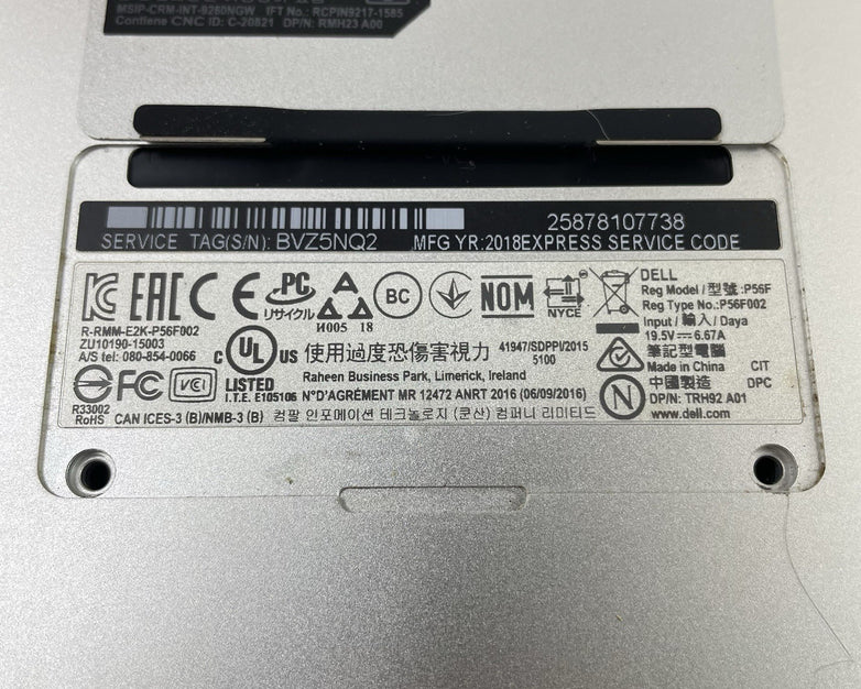 Dell Precision 5530 15.6" i9-8950HK 2.90 GHz 32 GB RAM No SSD/OS/AC