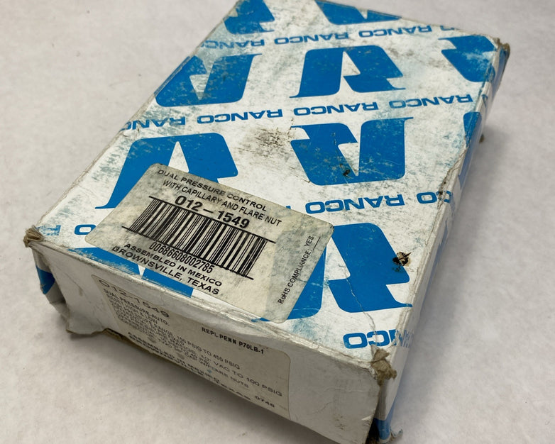 Ranco 012-1549 Dual Pressue Control With Flare Nut Connectors