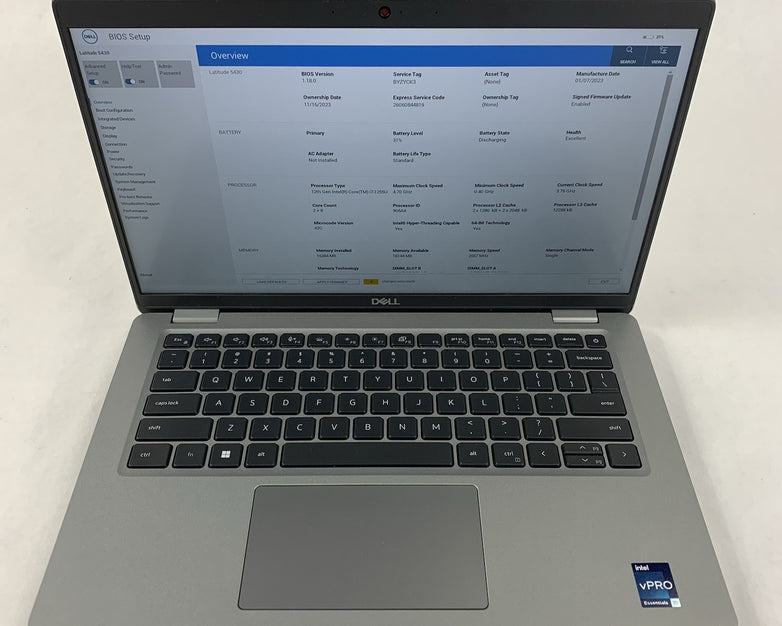 Dell Latitude 5430 14" Laptop i7-1255U 1.8 GHz 16 GB Ram No OS No SSD No AC