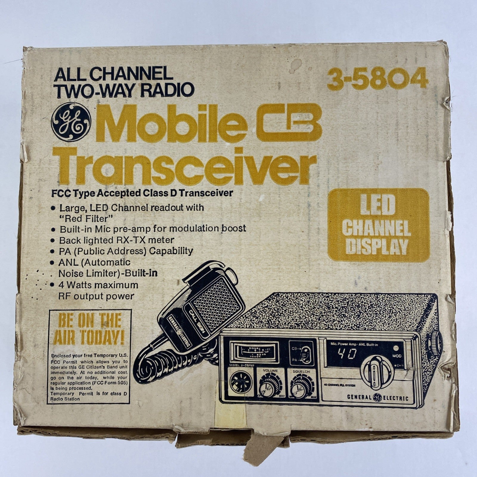 General Electric 3-5804 Mobile CB Transceiver Two Way radio1