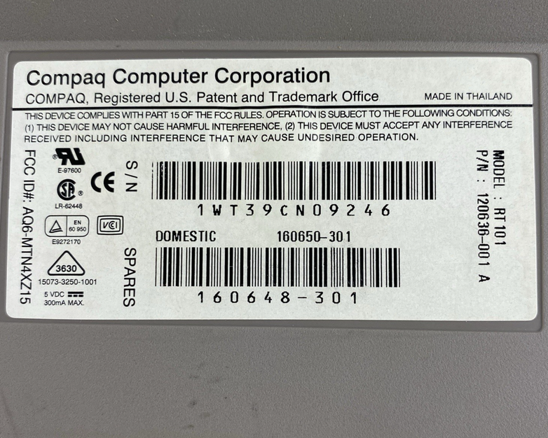 Compaq RT101 Keyboard Tested