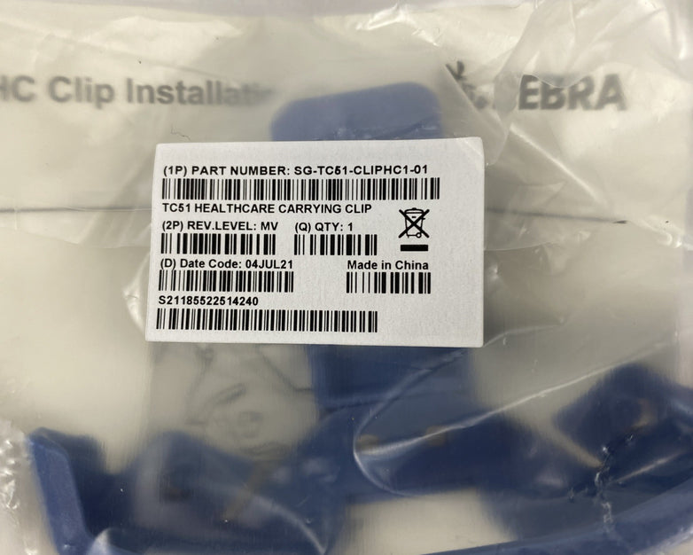 Zebra SG‑TC51‑CLIPHC1‑01 Plastic Carrying Clip Lot of 8