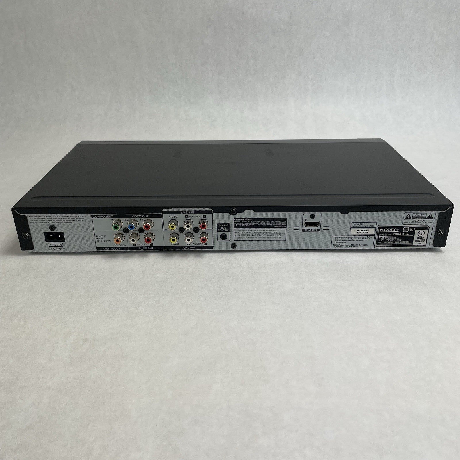 Sony RDR-GX257 DVD Recorder & HDMI Port Player