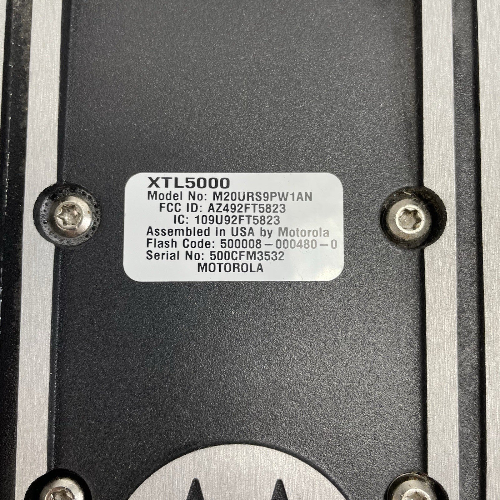 Motorola XTL 5000 M20URS9PW1AN 700/800 MHz Mobile Radio – Untested