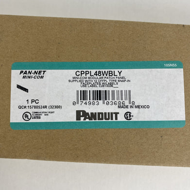 Panduit CPPL48WBLY Patch Panel Mini-Com Rack Mt 48 Port