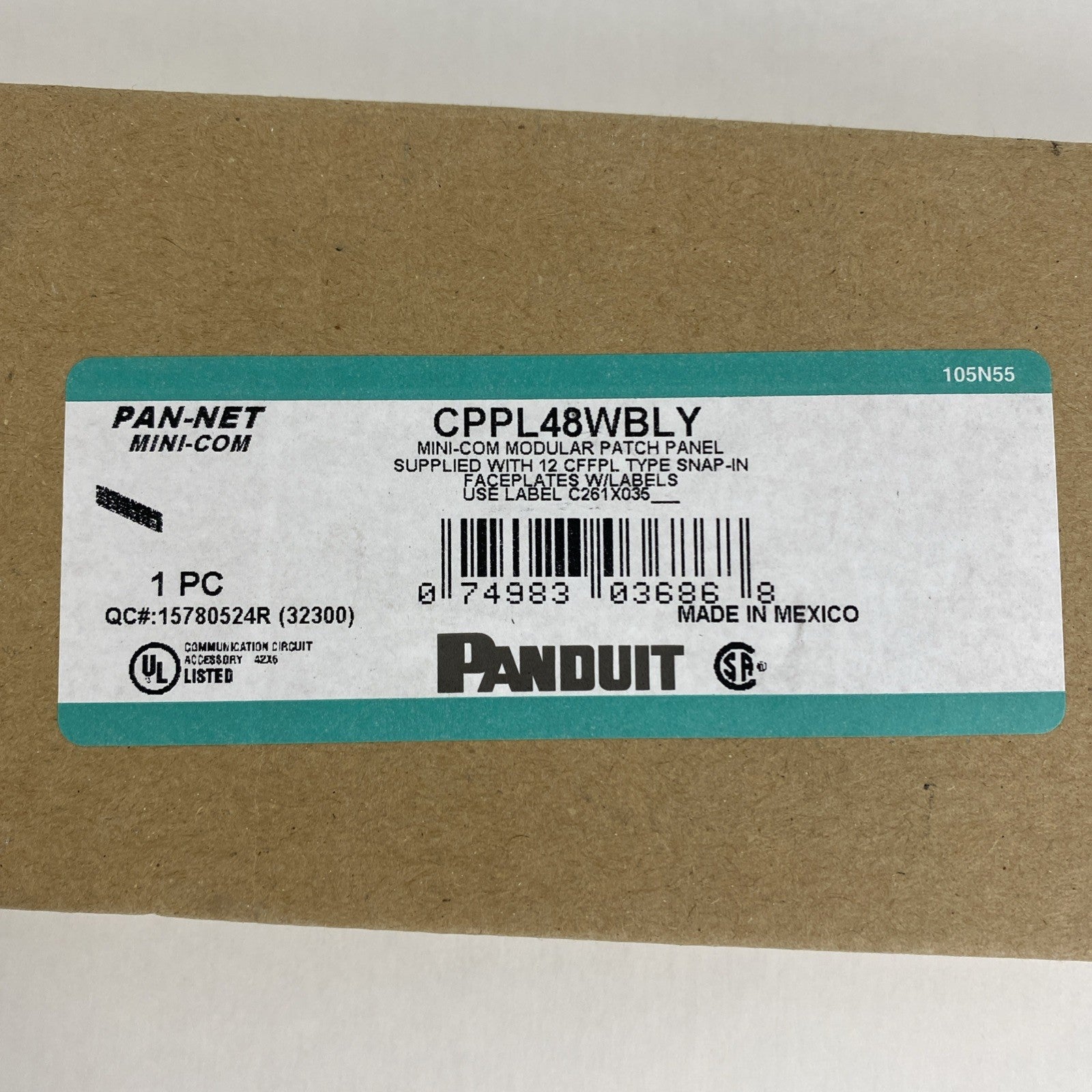Panduit CPPL48WBLY Patch Panel Mini-Com Rack Mt 48 Port1