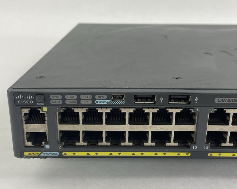 Cisco WS-C2960X-48FPS-L  48 port GIG POE+ Switch Tested & Reset