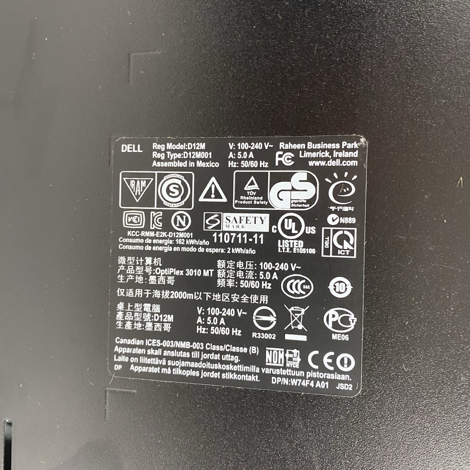 Dell OptiPlex 3010 MT Intel Core i5-3470 3.20GHz 8GB RAM No HDD No OS