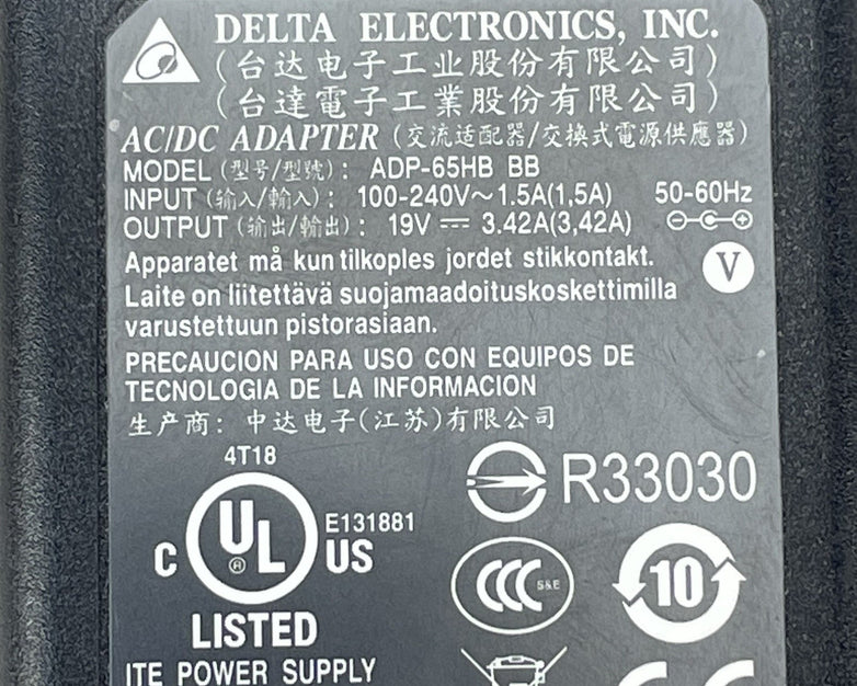 Delta Electronics ADP-65HB BB  19V AC/DC Adapter Lot of 6