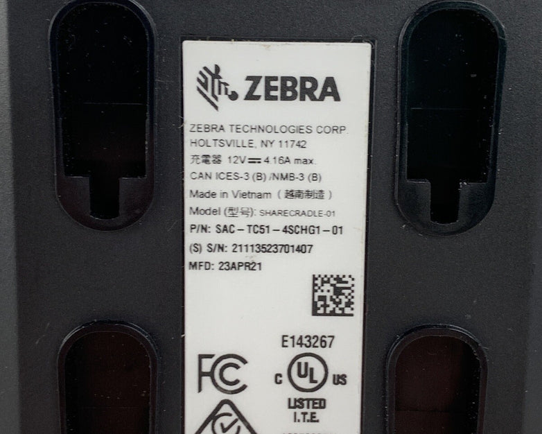 Zebra Sharecradle-01 4-Slot Battery Charger SAC-TC51-4SCHG1-01 Tested No Adapter
