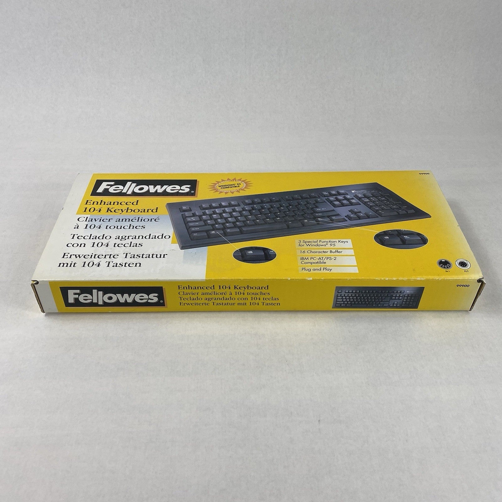 Fellowes 99900 Enhanced 104 Keyboard For Windows 95 - Open Box