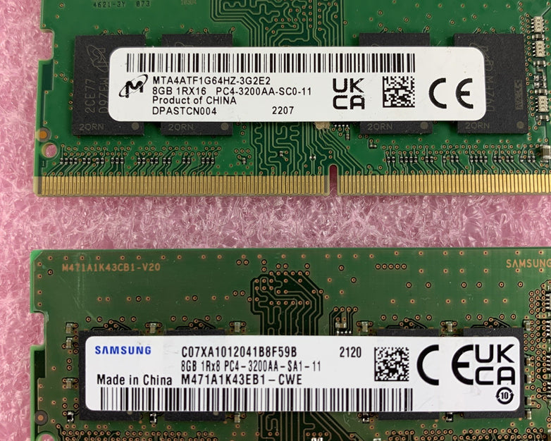 SK Hynix Micron Samsung  8 GB 1Rx8 PC4-3200AA Memory Module Mixed Lot of 6x