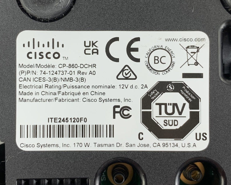 Cisco CP-860-DCHR 74-124737-01 2-Port Charging Dock