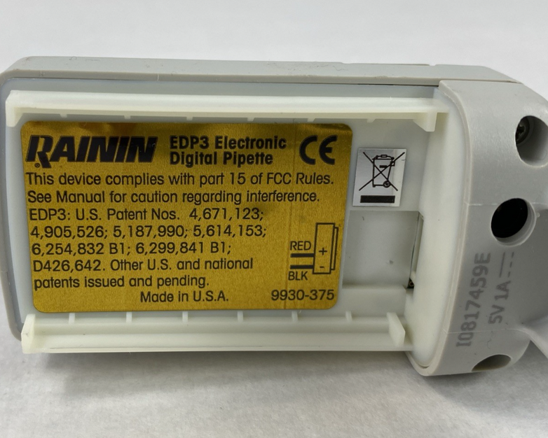 Rainin EDP3-Plus 10-100 uL LTS Electronic Single Channel Pipette No Battery