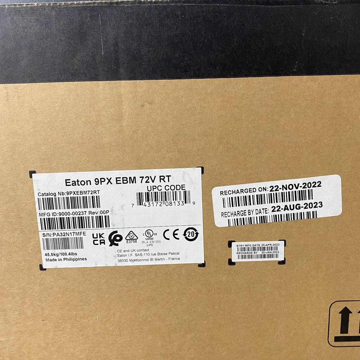 Eaton 9PXEB 9PX 72V Rack/Tower Extended Battery Module EBM 9PX Exp: 8/2315