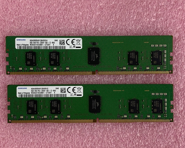 Samsung M393A1K43BB1-CTD6Y 8 GB 1x8GB DDR4-2666 Computer Memory Ram Lot of 2x
