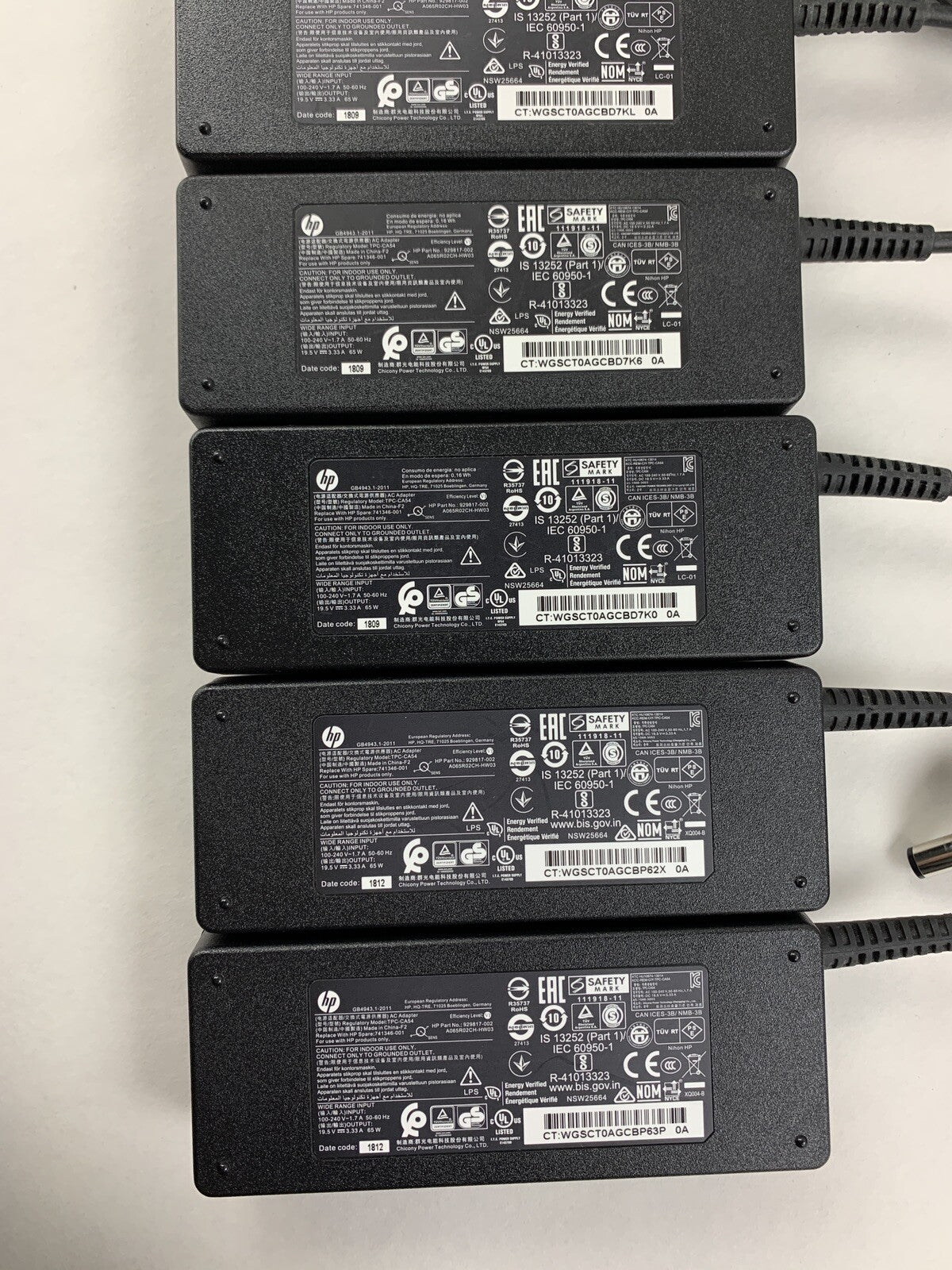 HP TPC-CA54 709672-001 65W Laptop Adapter 19.5V 3.33A  Lot of 8x