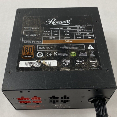 Rosewill HIVE-1000S 80 Plus Bronze Semi Modular Power Supply with Cables Tested