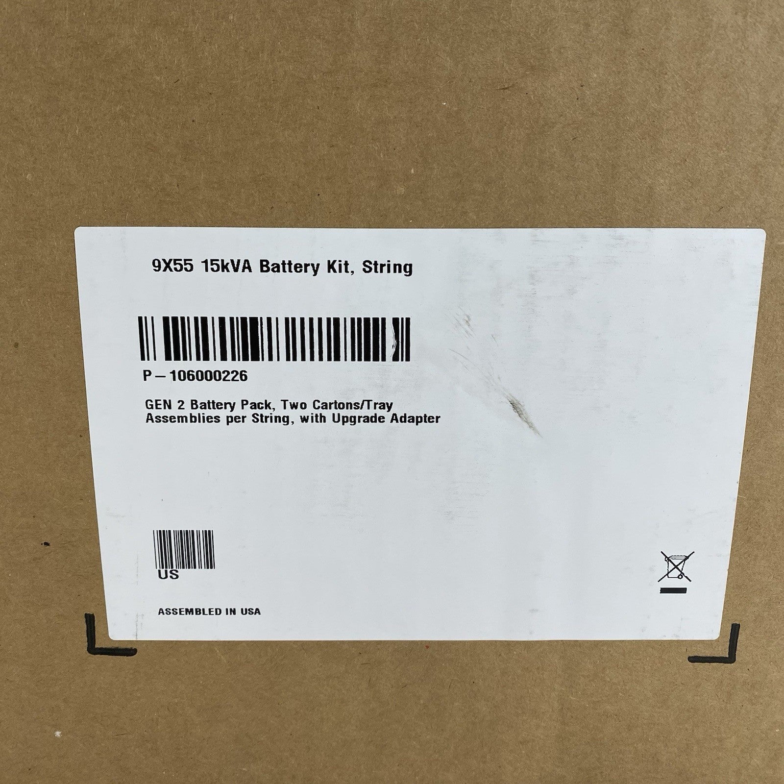 Eaton 9X55 15xKVA Battery Kit for Battery Backup UPS Cabinet 9X55-BAT5-96X7AH2