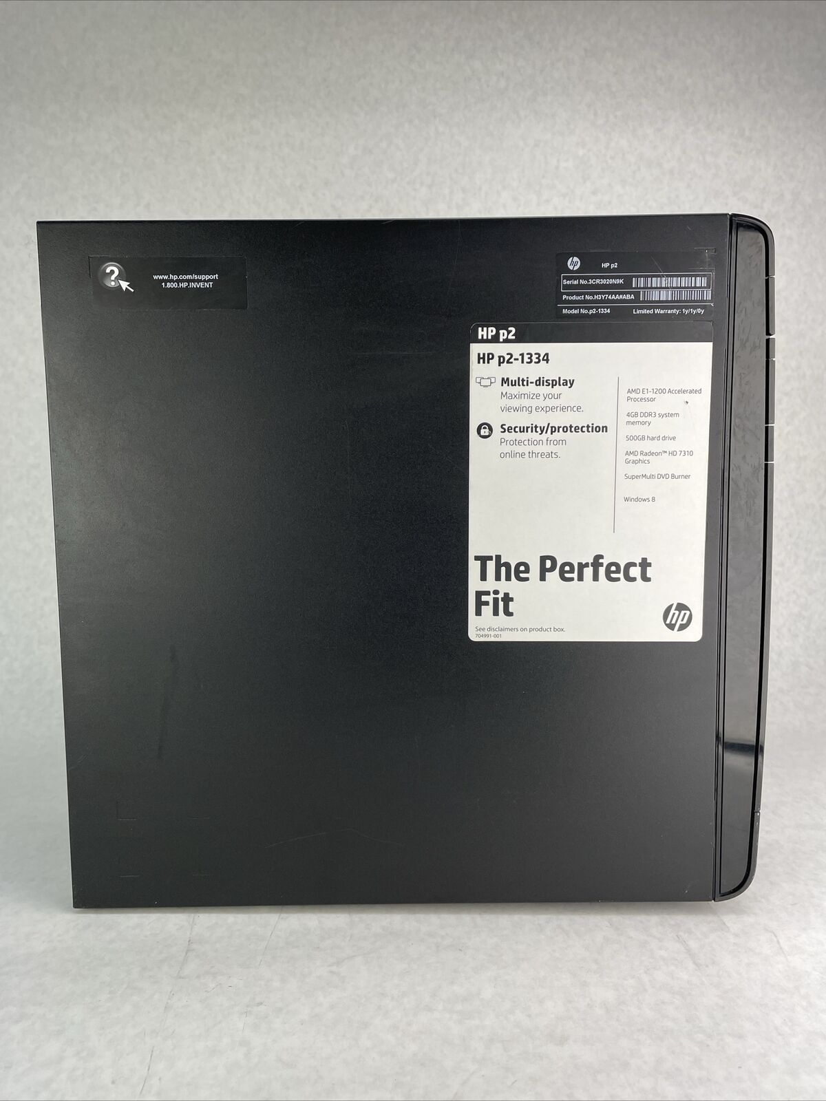 HP Pavilion P2-1334 MT AMD E1-1200 1.4GHz 4GB RAM No HDD No OS