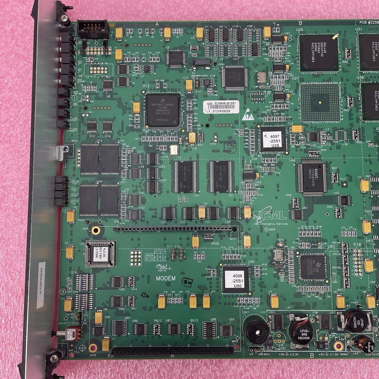 CML Emergeny Services PCB SR1 Sentinel 911 CPU Board 2250297-3 - Untested2