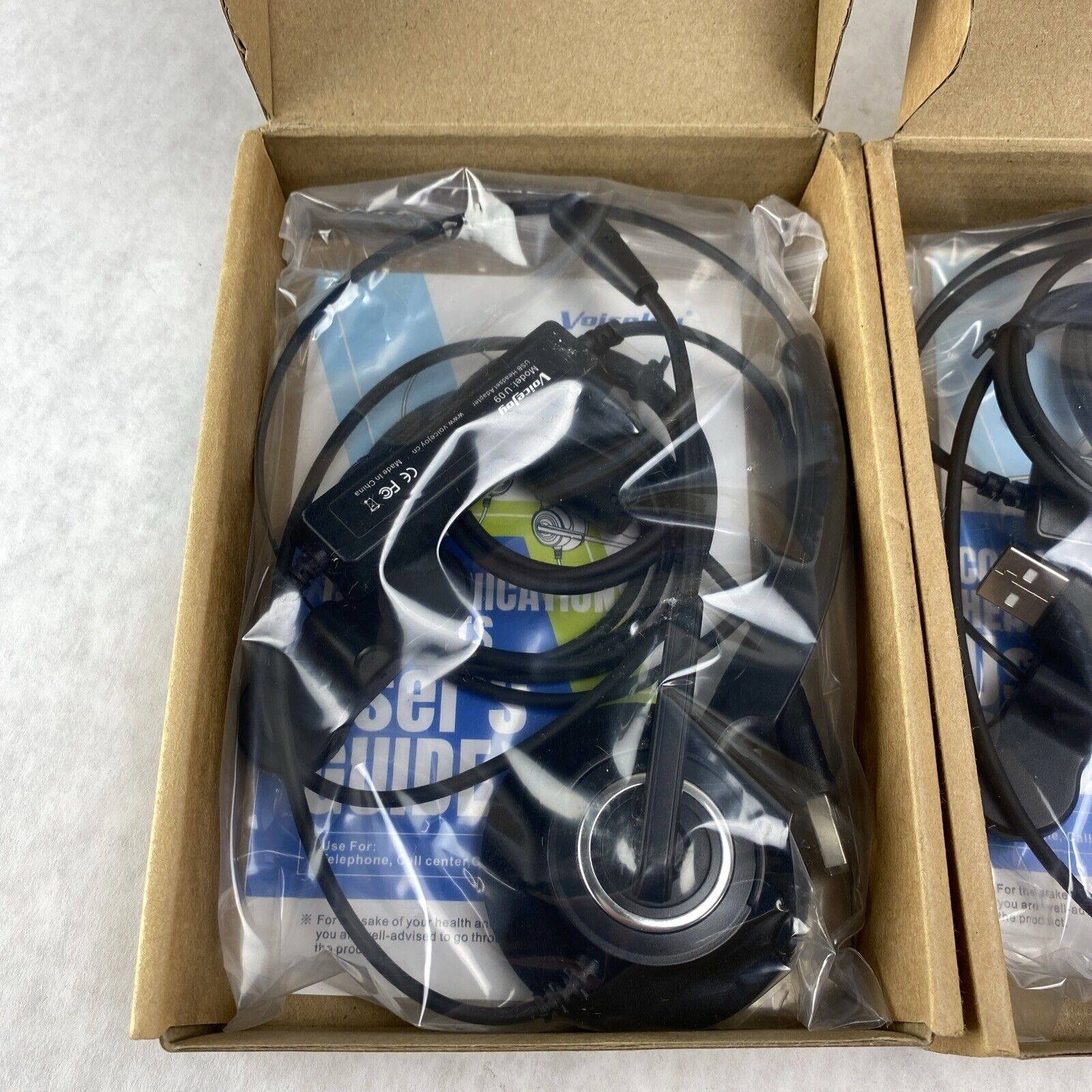 Lot of 5 Voice joy T600F-USB Wired Binaural Headset
