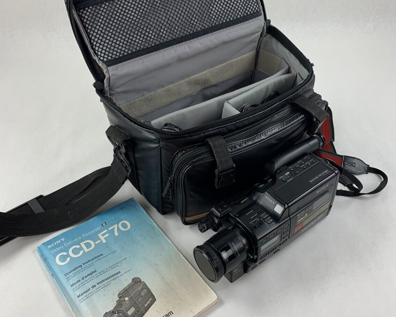 Sony Handycam CCD-F70 Camera and Case Bundle w/ Manual Charger Battery Powers On