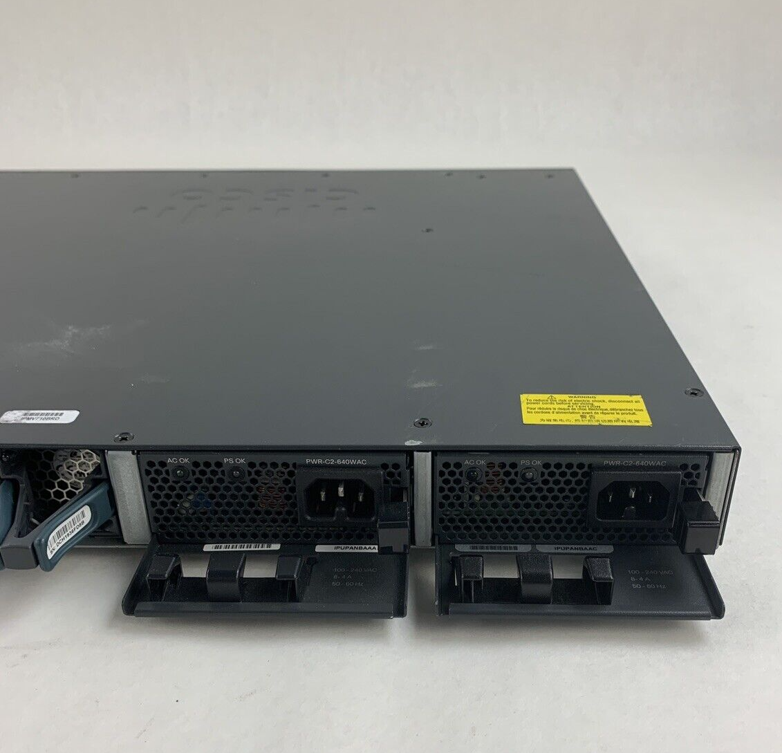 Cisco WS-C3650-24PS-S 24-Port Gigabit PoE Switch Managed Tested Bad Fan