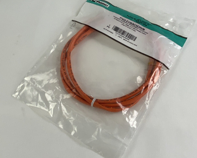 Enhanced Patch Cord CAT 6A PVQ- EU6AC10WH Panview Orange Cable IQ 5FT - Lot of 6
