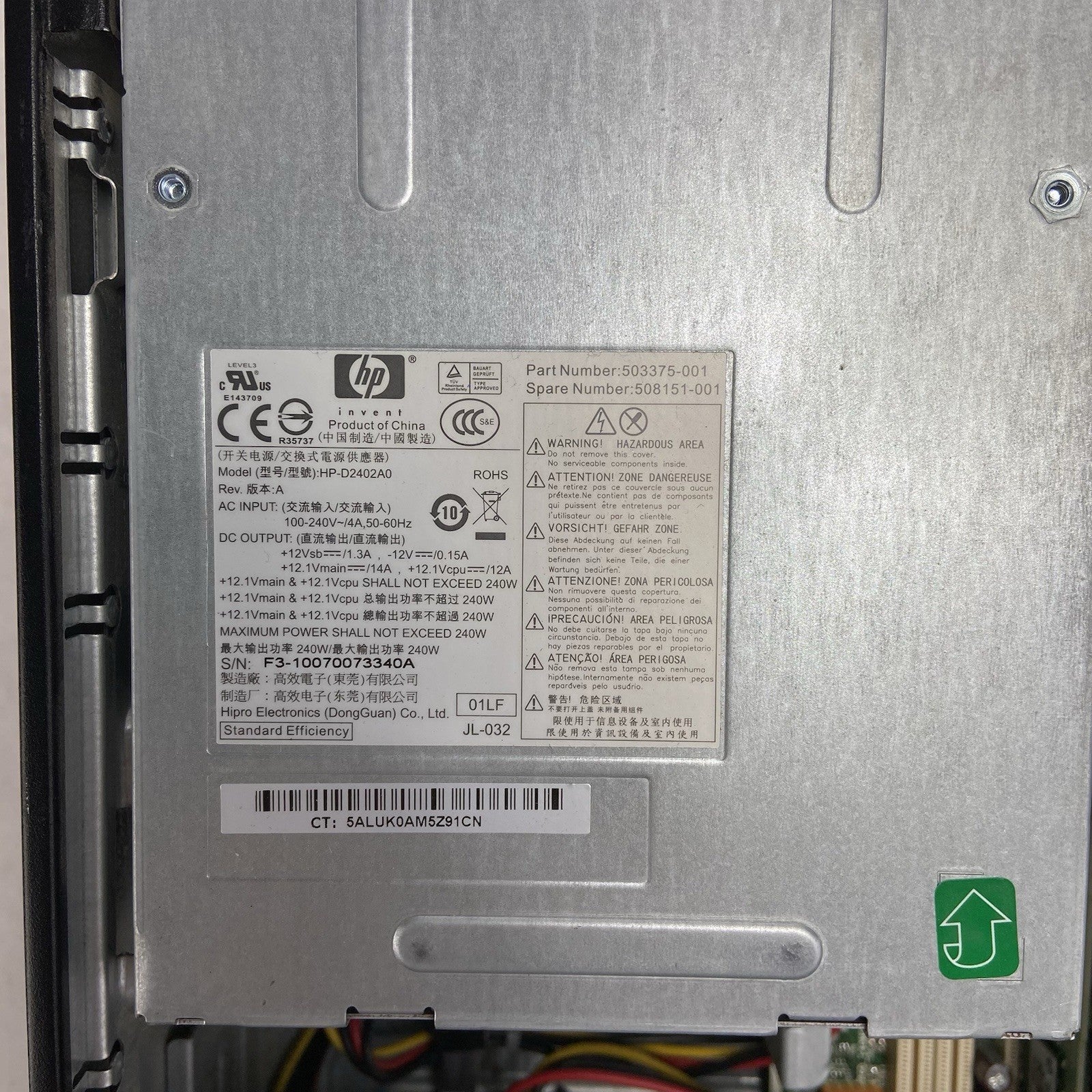 HP Compaq 8000 Elite SFF Intel Core 2 Duo E8400 3GHz 4GB RAM No HDD No OS10