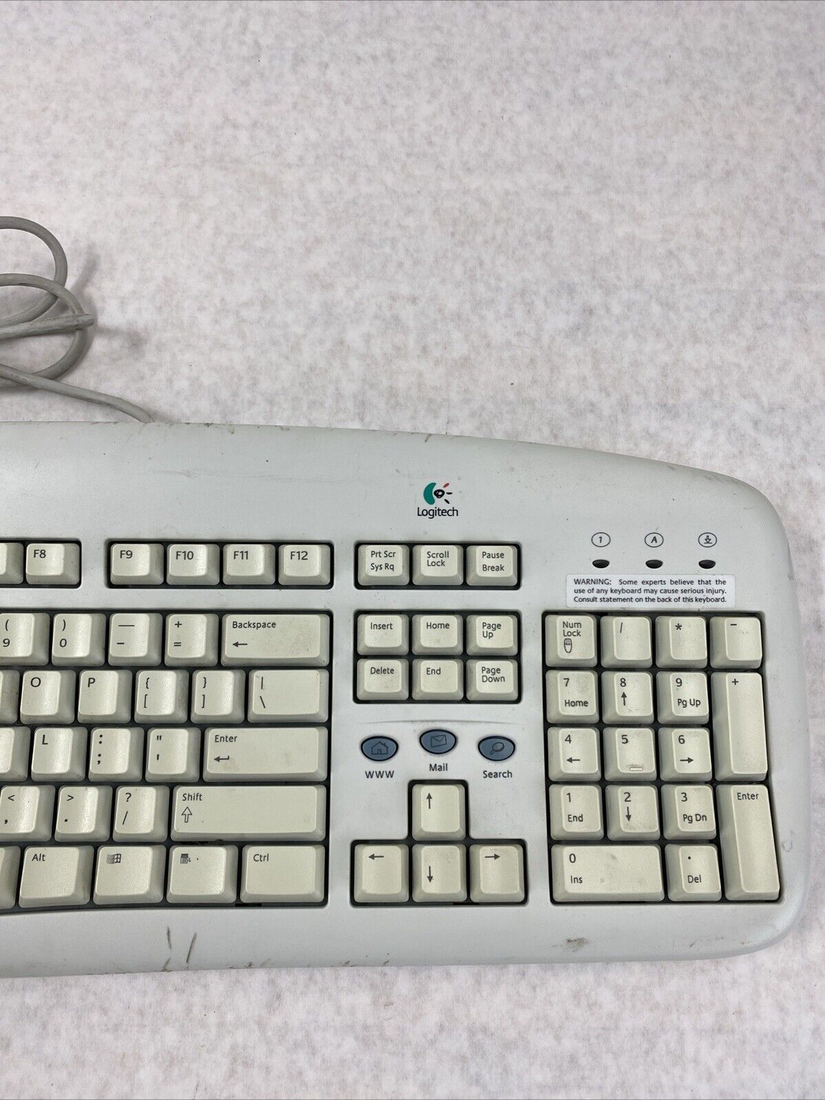 Logitech Y-SG13 867091-1100 Corded Deluxe Access Keyboard Vintage PS2 PS/2 WORKS