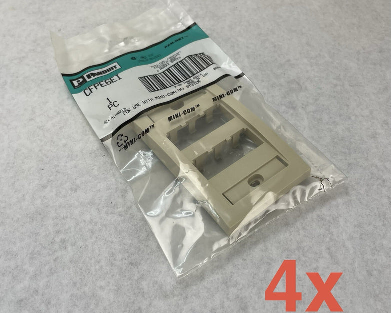 Panduit CFPE6EI MINI-COM Face-Plate Executive Series 6 Module Spaces Lot of 4