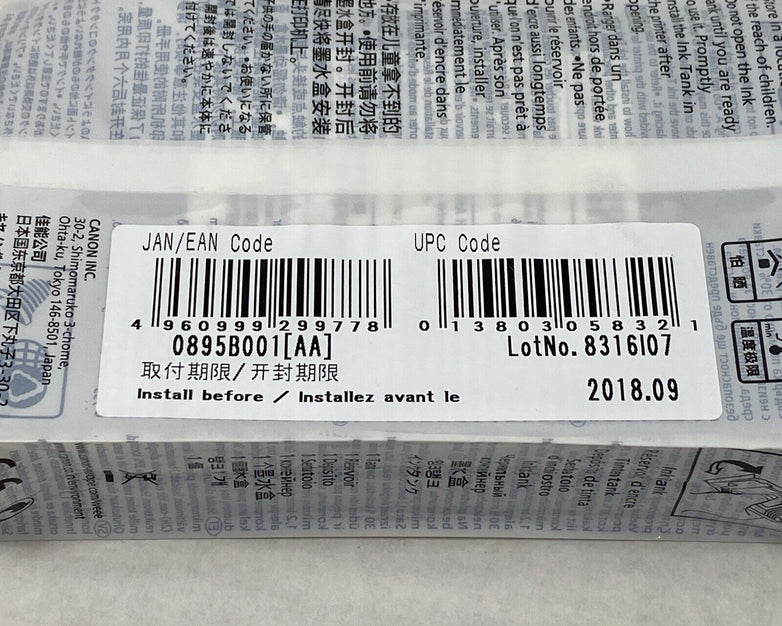 Genuine Canon PFI-102BK Black Ink Tank Exp 09/2018