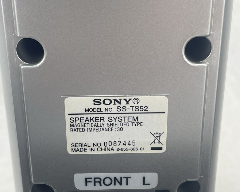 Sony 5.1 Speaker Lot SS-CT51 SS-TS51 SS-TS52 Silver Home Theater Surround Sound