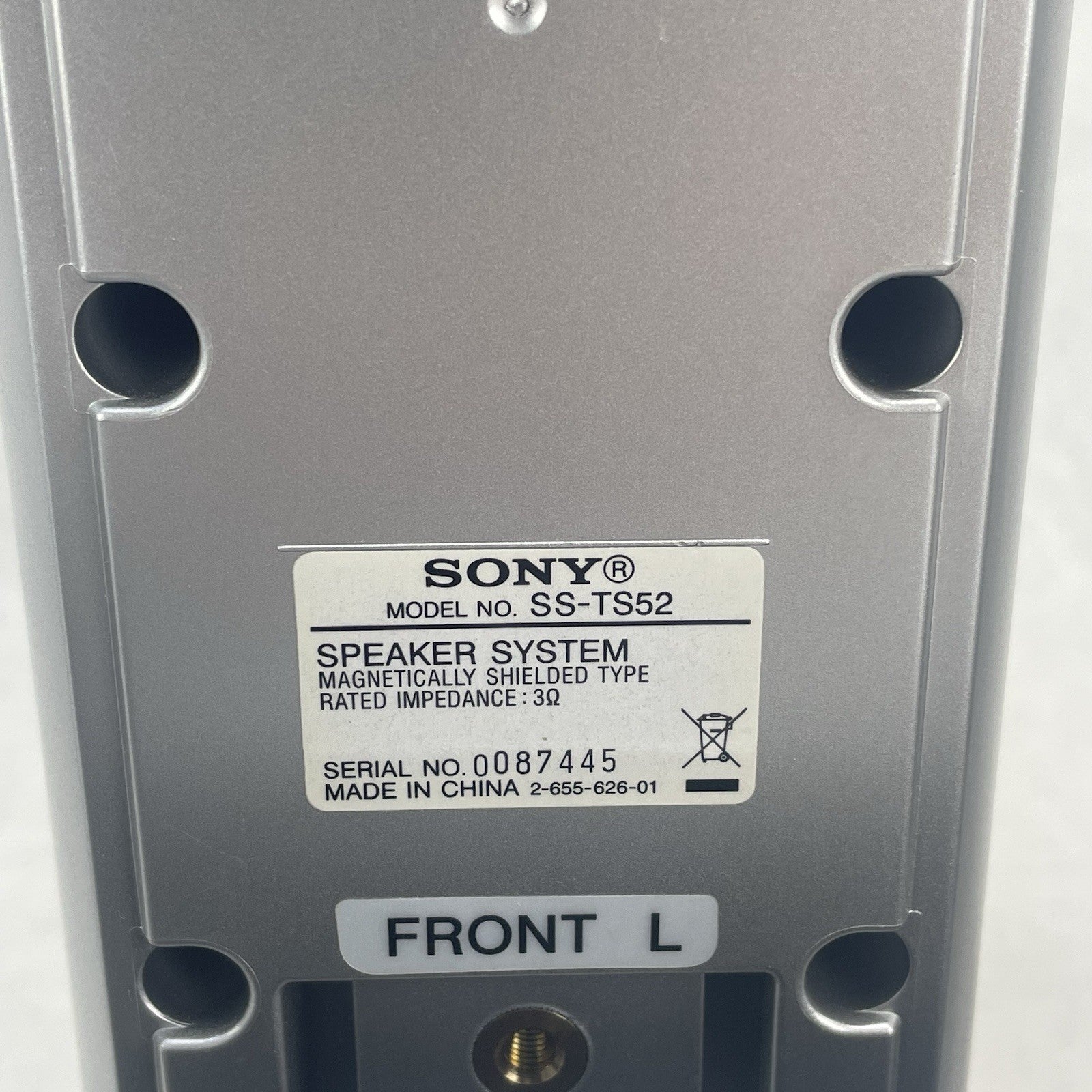 Sony 5.1 Speaker Lot SS-CT51 SS-TS51 SS-TS52 Silver Home Theater Surround Sound8