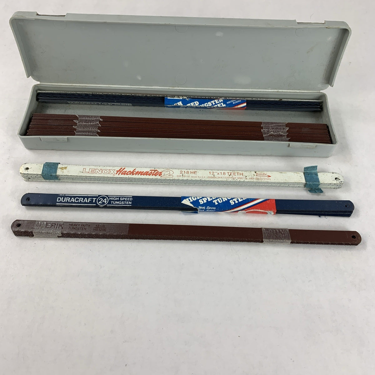 Hack Saw Blades Tungsten Bi-Metal Steel mixed in Erik case - Lot of 70 Blades2